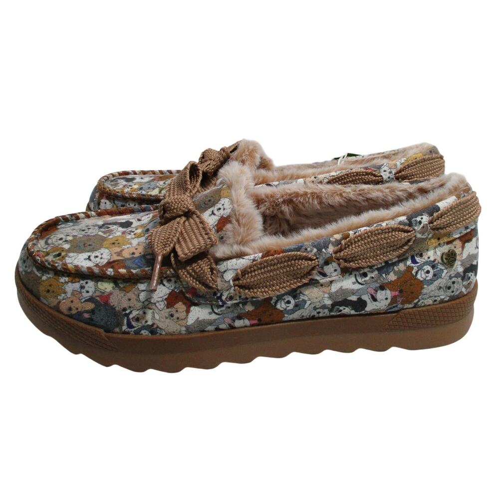 Sketchers Bob's Memory Foam Dog Print Cozy Slippers Rubber Sole NWT Size 10 - Picture 4 of 10
